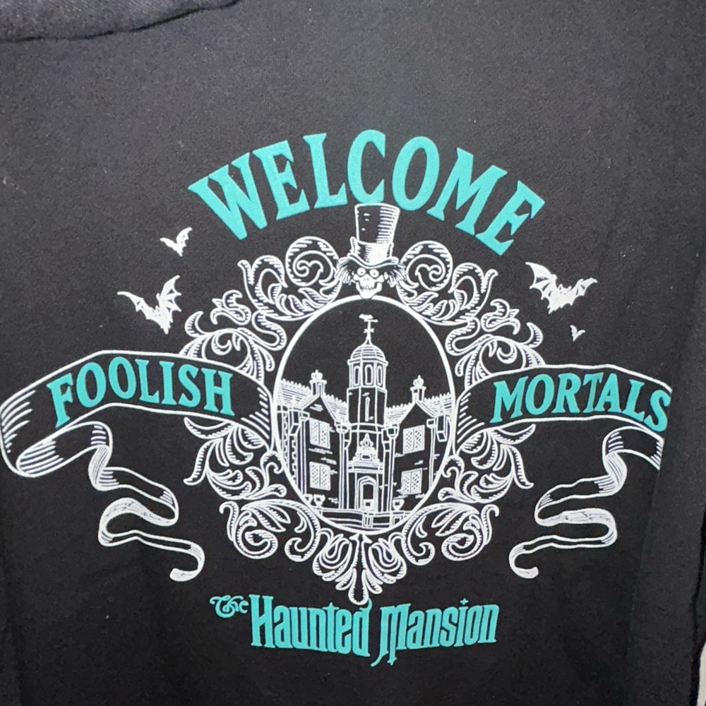 Black Disneyland Haunted Mansion Glow in the Dark Zip-Up Hoodie - Picture 2 of 5